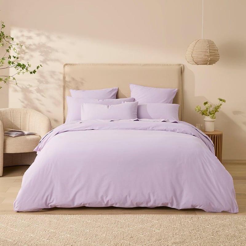 Stonewashed Cotton Lilac Quilt Cover Separates