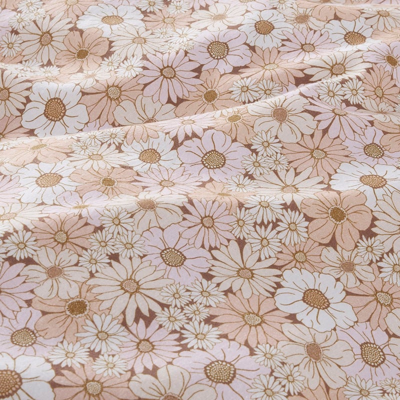 Flannelette Printed Daisy Fields Pink Quilt Cover Set