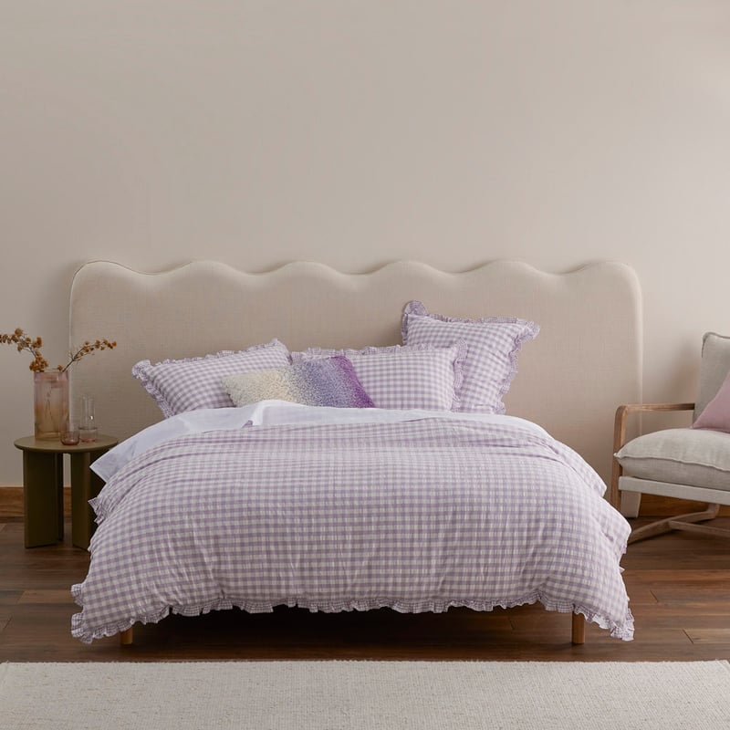 Ruffle Lilac Gingham Quilt Cover Set + Separates