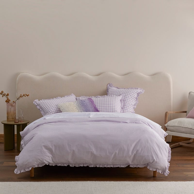 Ruffle Lilac Gingham Quilt Cover Set + Separates