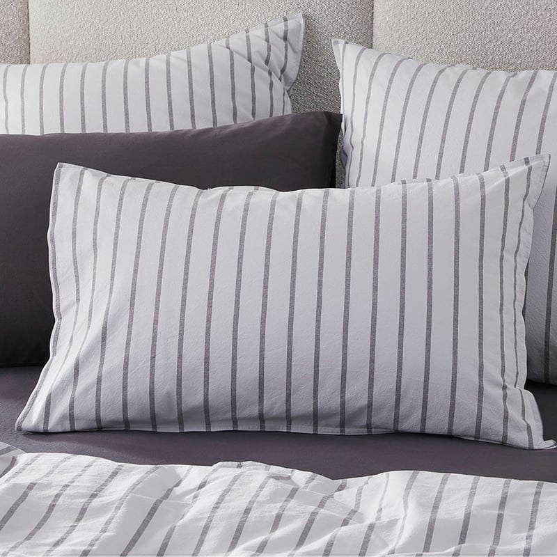 Stonewashed Cotton Cloud Stripe Pillowcases