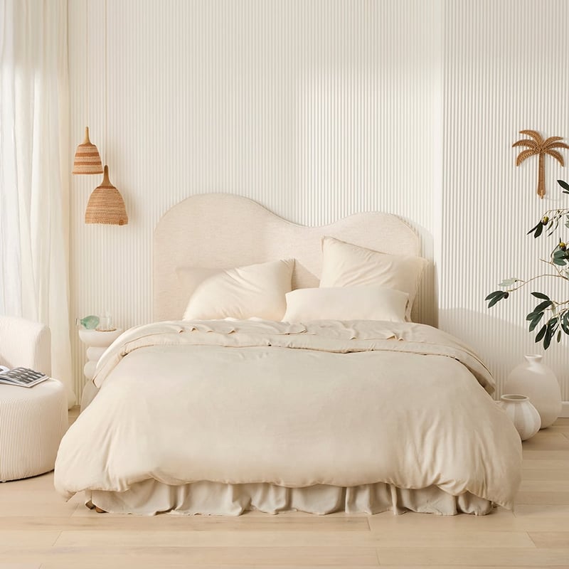 Washed Bamboo Linen Natural Quilt Cover Set + Separates