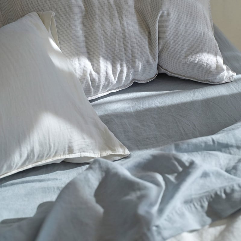 Vintage Washed Linen Duck Egg Quilt Cover + Separates