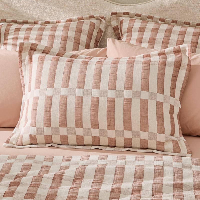 Sica Mocha Check Quilt Cover Set + Separates