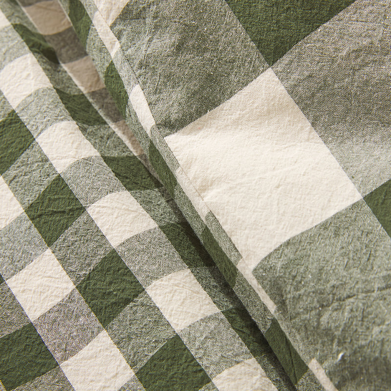 Stonewashed Cotton Basil Gingham Quilt Cover Separates