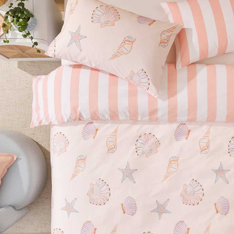 Seashells White Quilt Cover Set