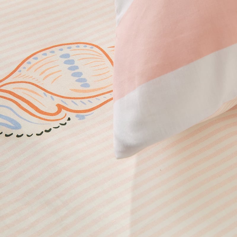 Seashells White Quilt Cover Set