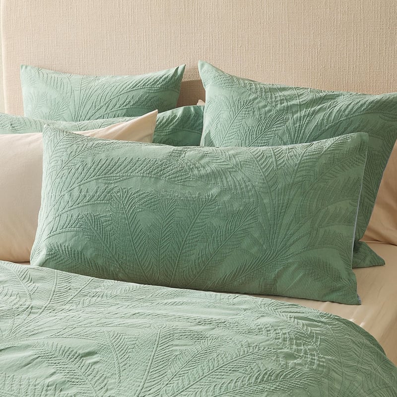 Sago Mineral Green Matelasse Pillowcases