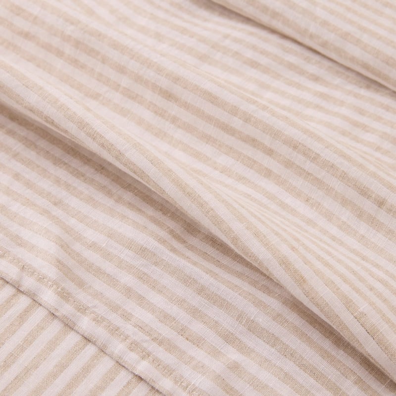 Vintage Washed Linen Linen & White Stripe Quilt Cover Separates