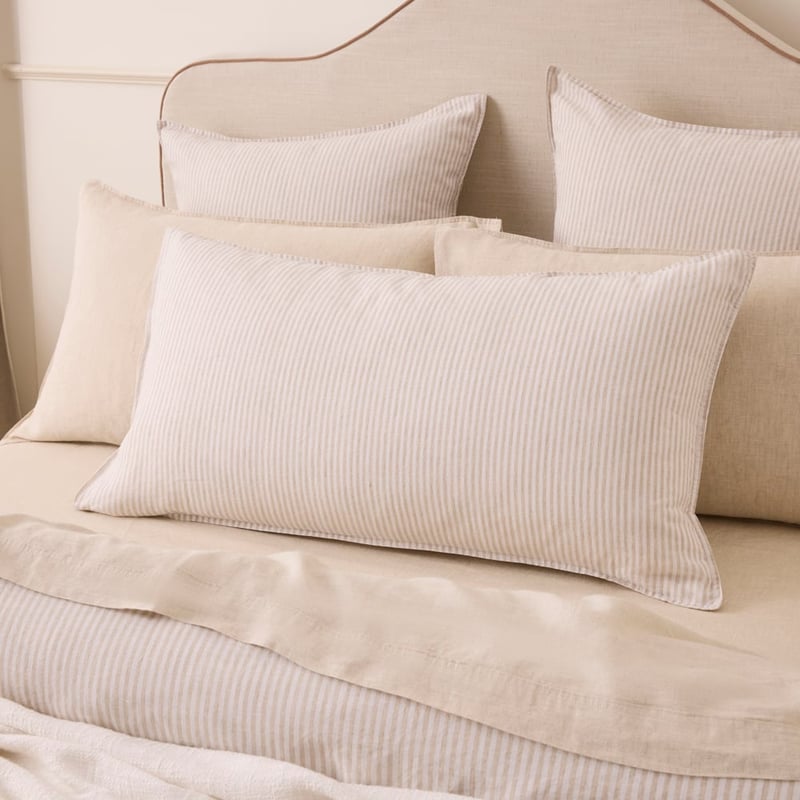 Vintage Washed Linen Linen & White Stripe Pillowcases