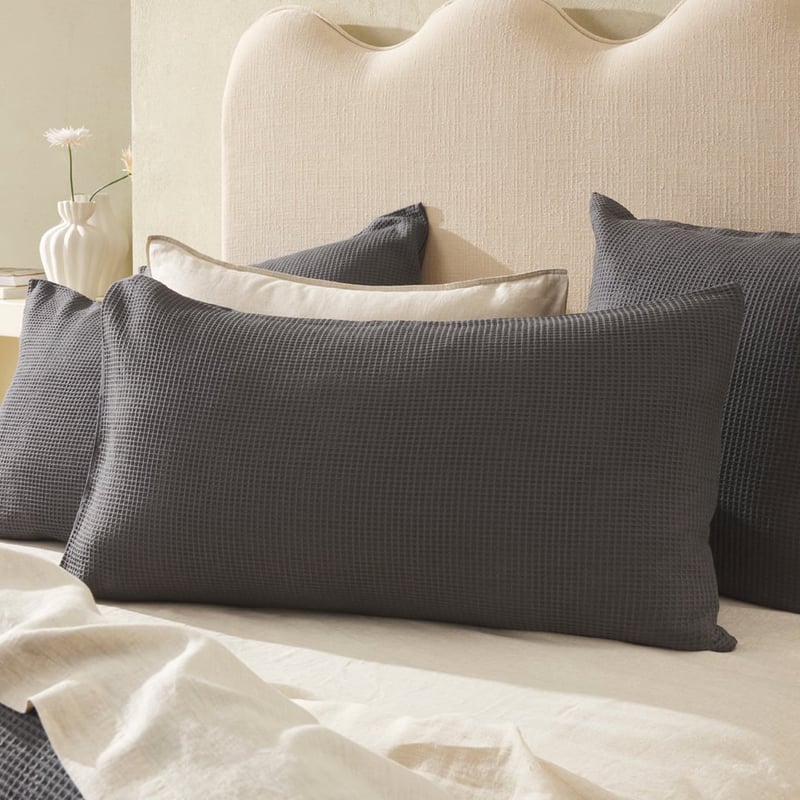 Bamboo Cotton Waffle Charcoal Pillowcases