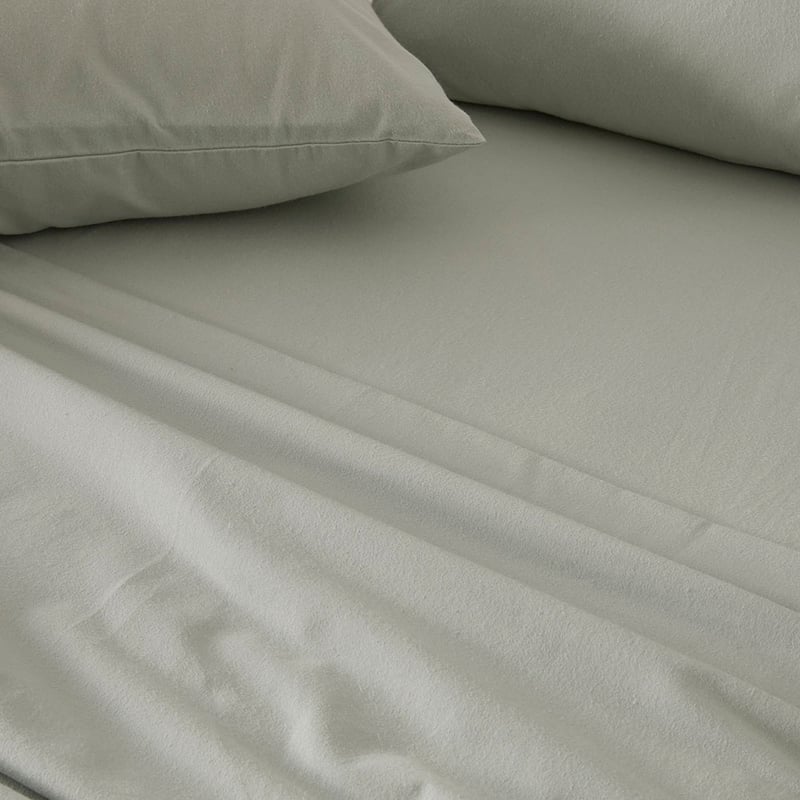 Flannelette Eucalyptus Plain Dye Sheet Set