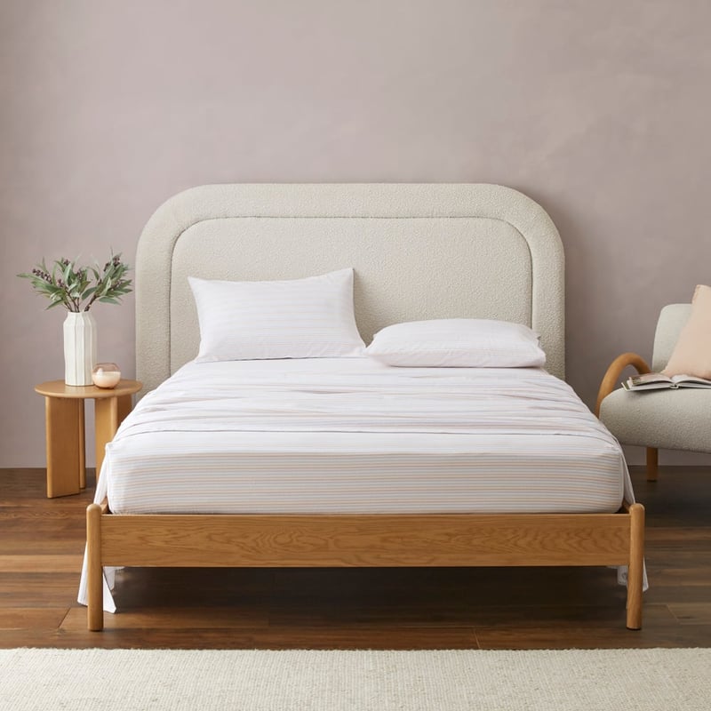 Flannelette Printed Natural Stripe Pillowcase