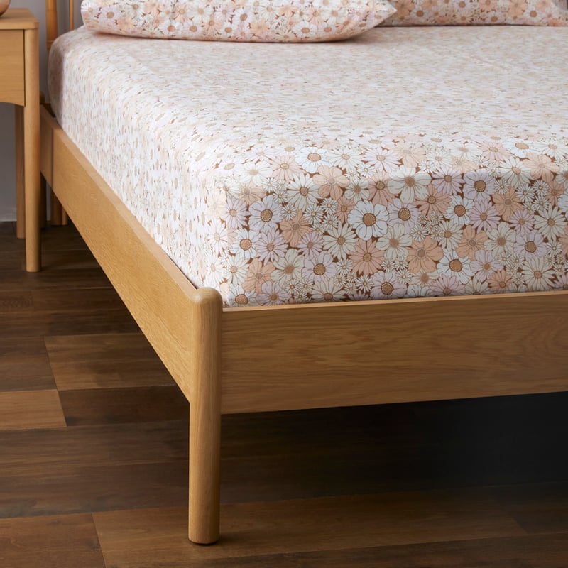 Flannelette Printed Daisy Fields Pink Fitted Sheet Separates