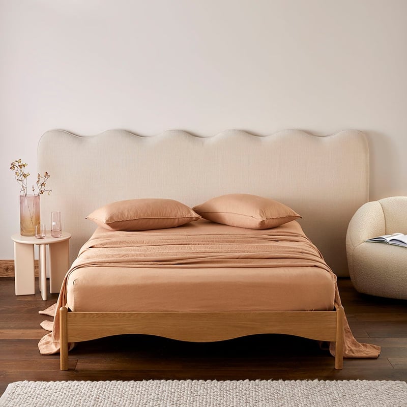 Vintage Washed Linen Hazelnut Sheet Set