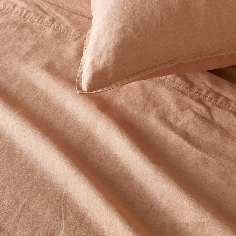 Vintage Washed Linen Hazelnut Sheet Set