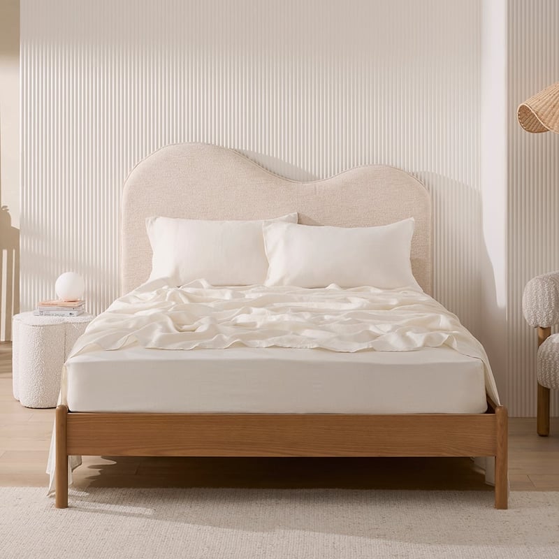 Vintage Washed Linen Coconut Sheet Set