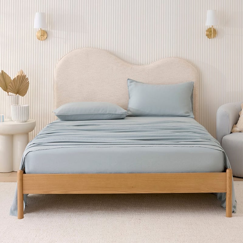 Vintage Washed Linen Duck Egg Sheet Set
