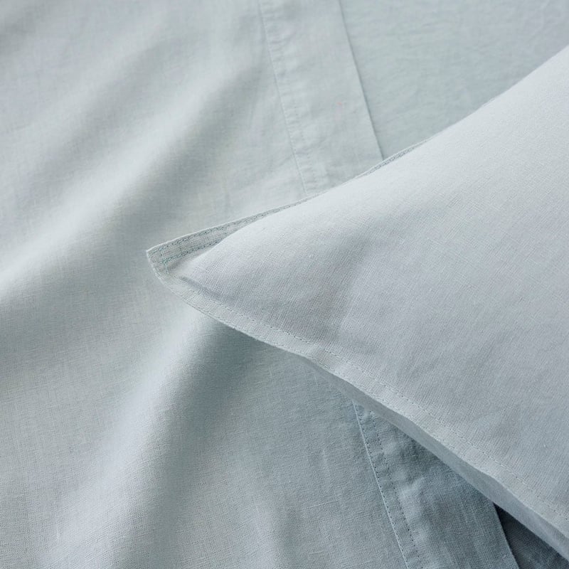 Vintage Washed Linen Duck Egg Sheet Set
