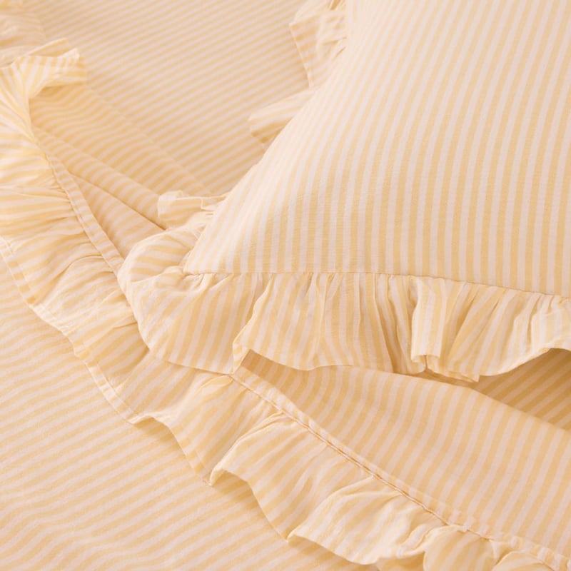 Ruffle Straw Stripe Sheet Set