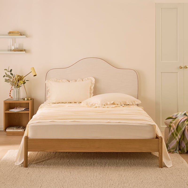 Ruffle Straw Stripe Sheet Set