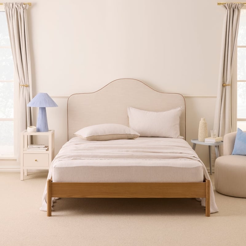 Vintage Washed Linen Linen & White Stripe Sheet Separates