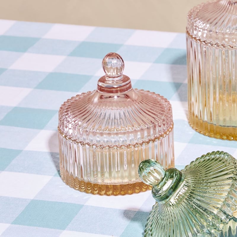 Genoa Gold & Pink Small Trinket Jar