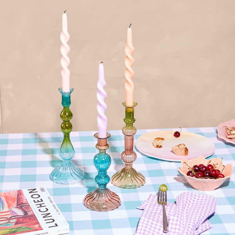 Palma Rose, Blue & Amber Ombre Small Candle Holder