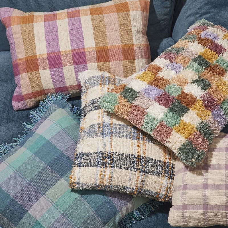 Heidelberg Blues Check Cushion