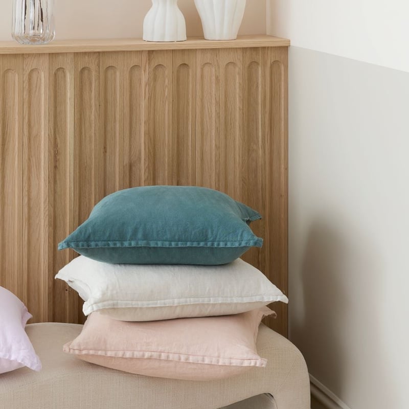 Belgian Dark Teal Vintage Washed Linen Cushion