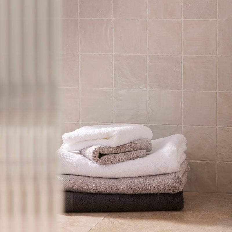 Navara Dove Grey Solid Bamboo Cotton Towel Range