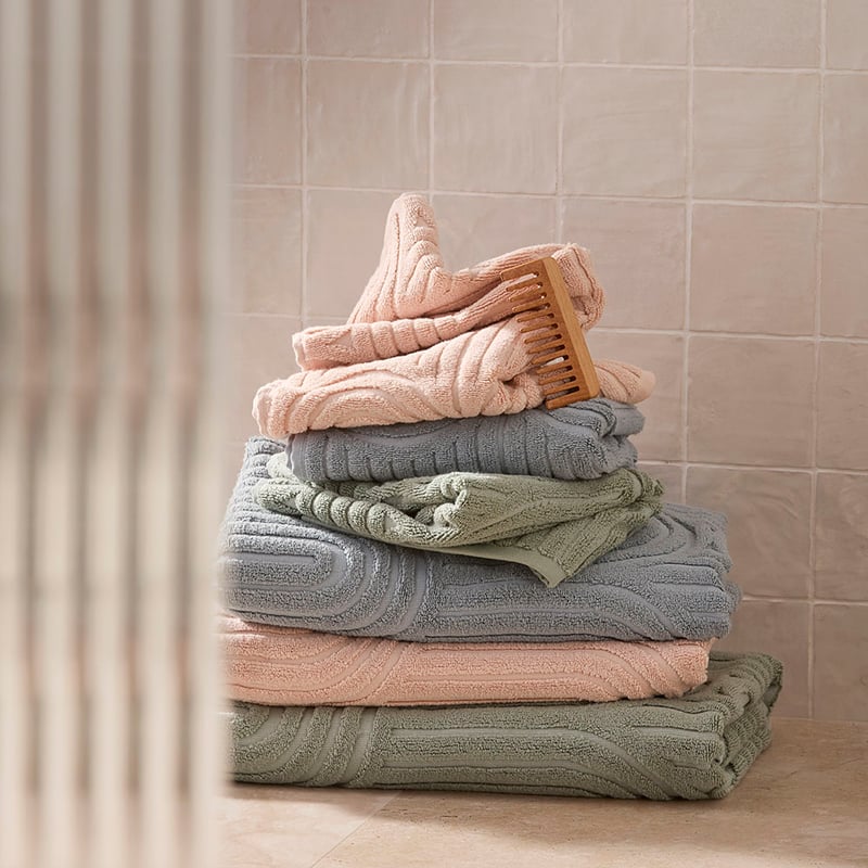 Archie Sea Blue Marle Towel Range