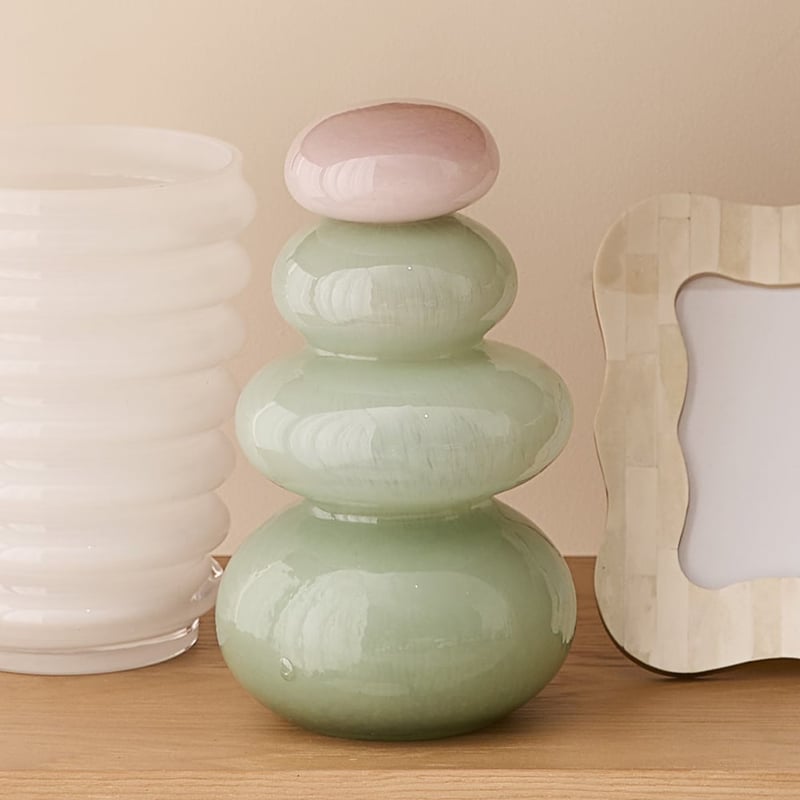 Pebble Pink & Green Tall Jar