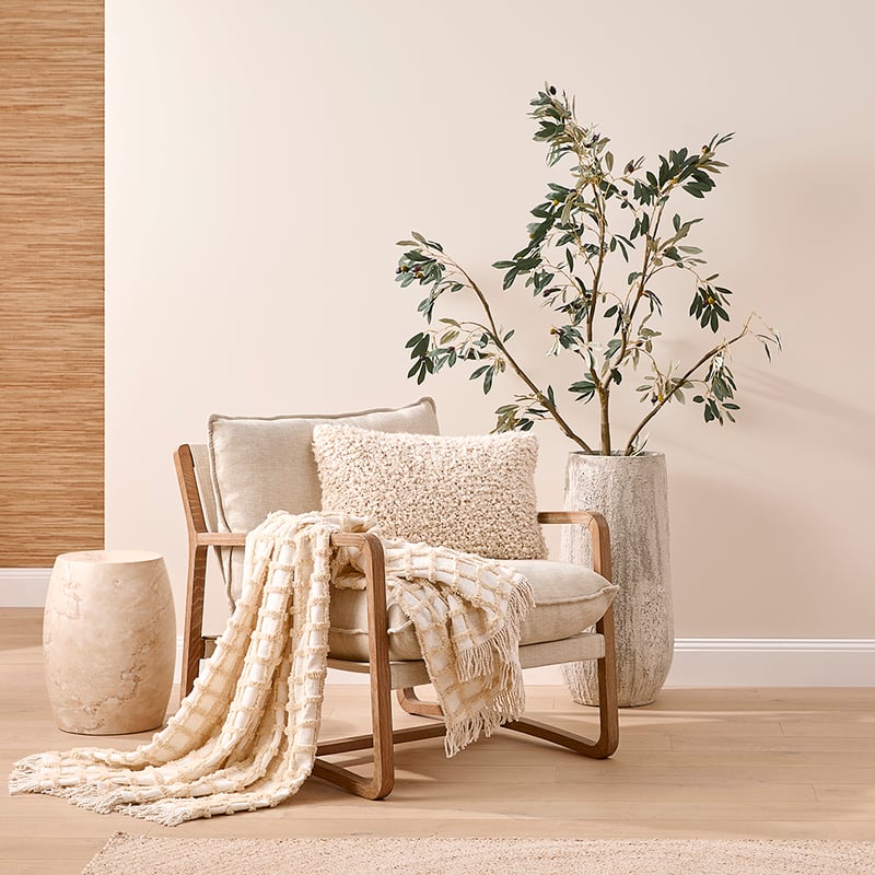 Iris Faux Travertine Indoor & Outdoor Side Table