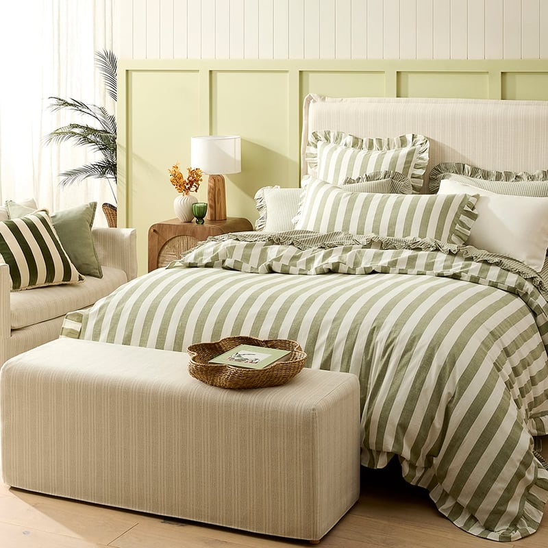 Willow Ruffle Olive Quilt Cover Set + Separates