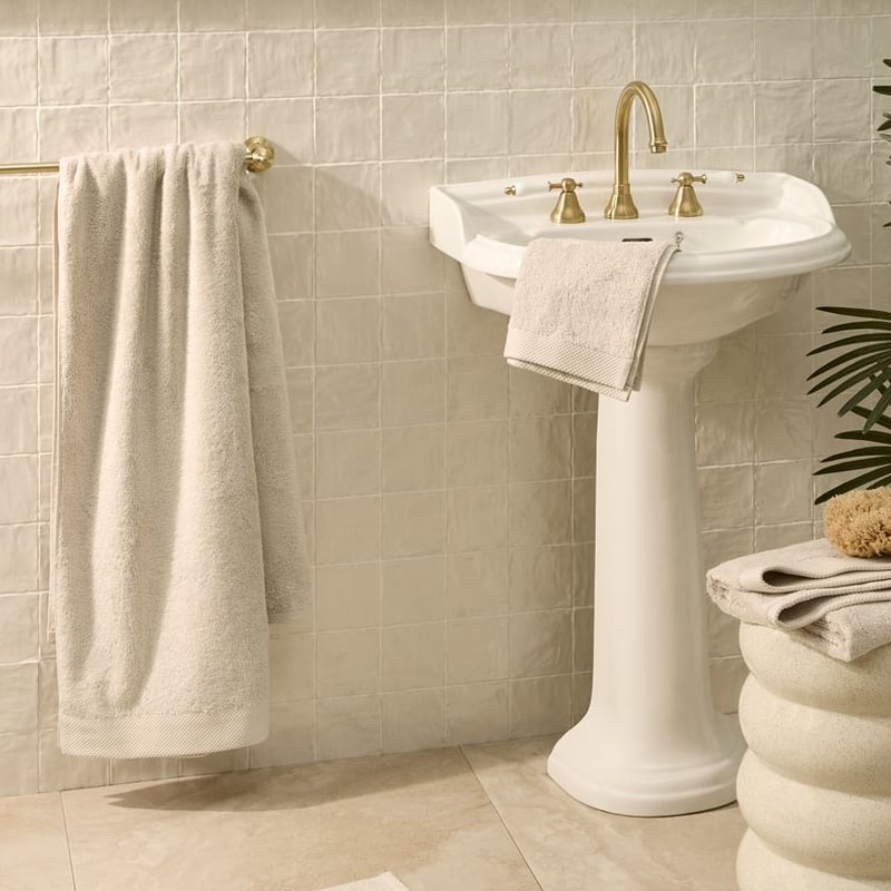 Navara Oatmeal Solid Bamboo Cotton Towel Range
