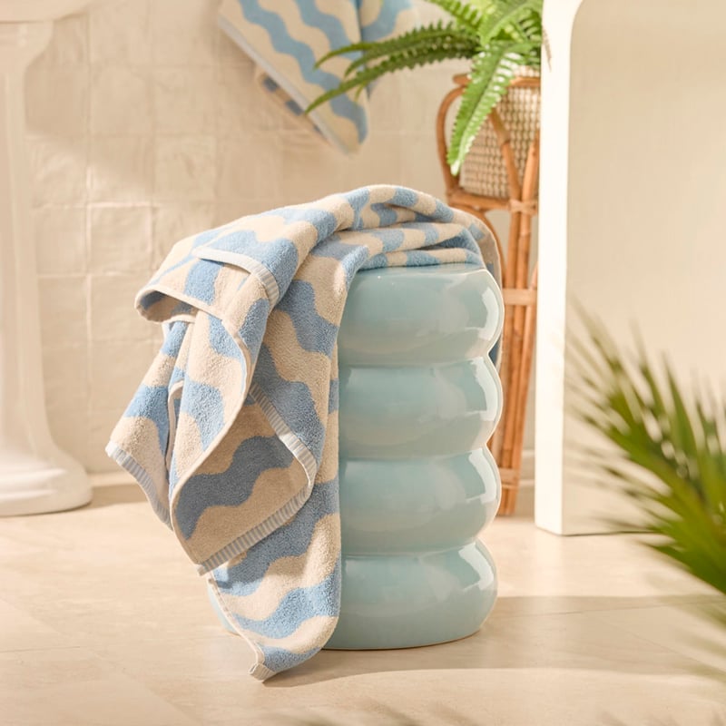 Wave Chambray Blue Towel Range