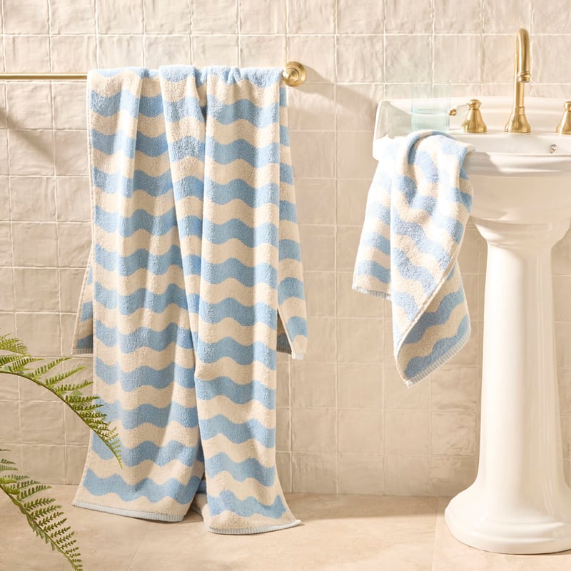 Wave Chambray Blue Towel Range