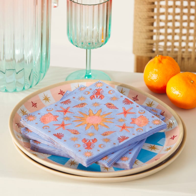 La Sirena Blue Paper Napkins Pack of 40