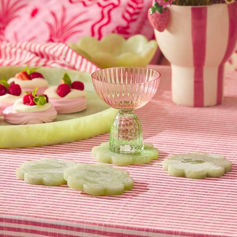 Bardot Pink & Green Coupe Glass Pack of 2