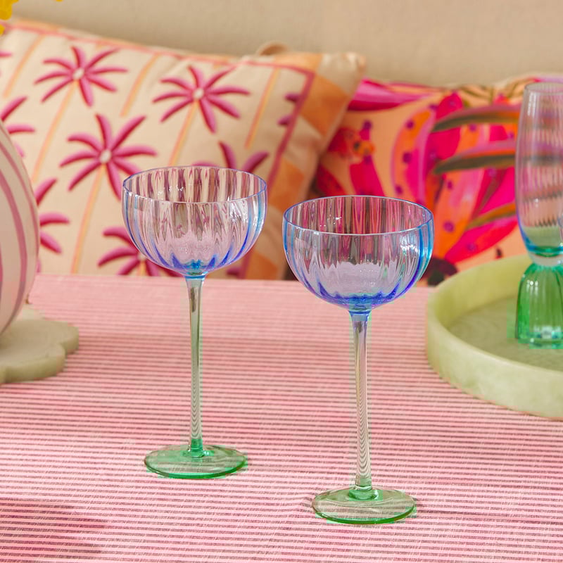 Bardot Blue & Green Cocktail Glass Pack of 2