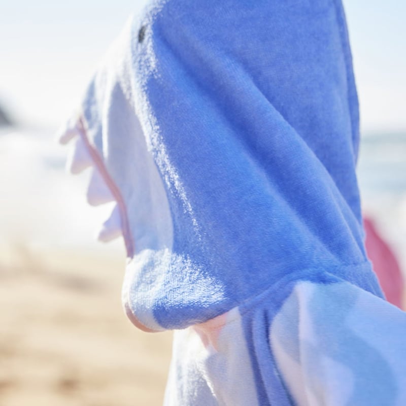 Stevie Shark Character Hooded Beach Towel