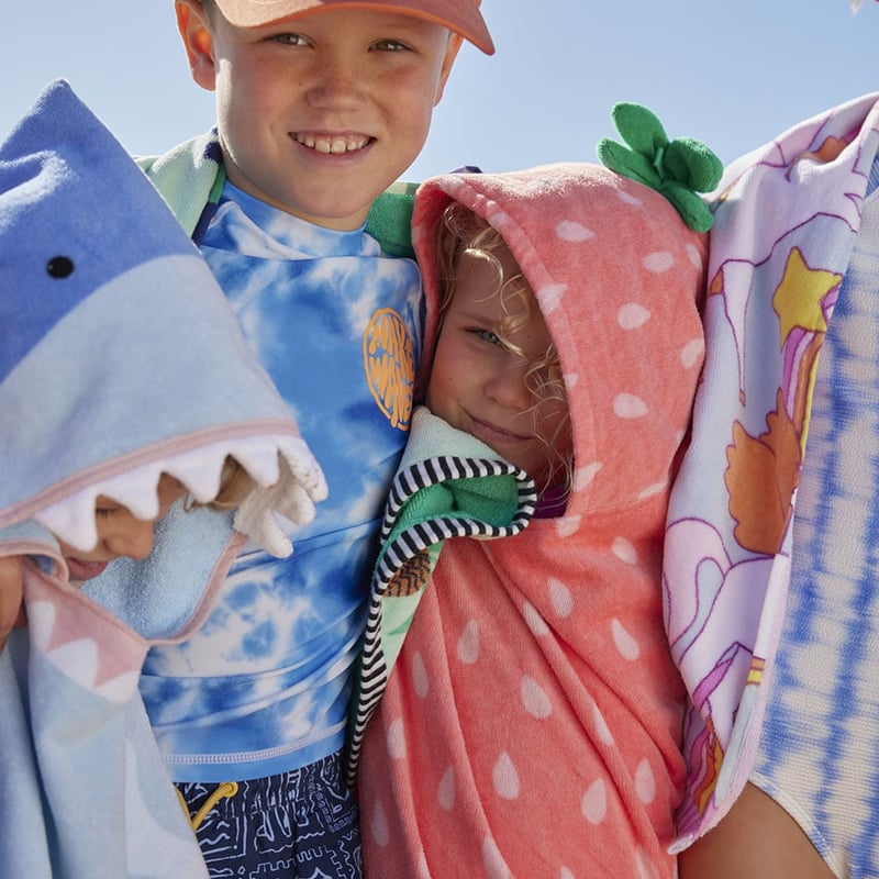 Stevie Shark Character Hooded Beach Towel