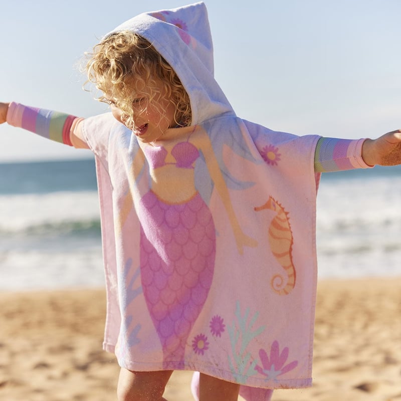 Mia Mermaid Character Hooded Beach Towel 