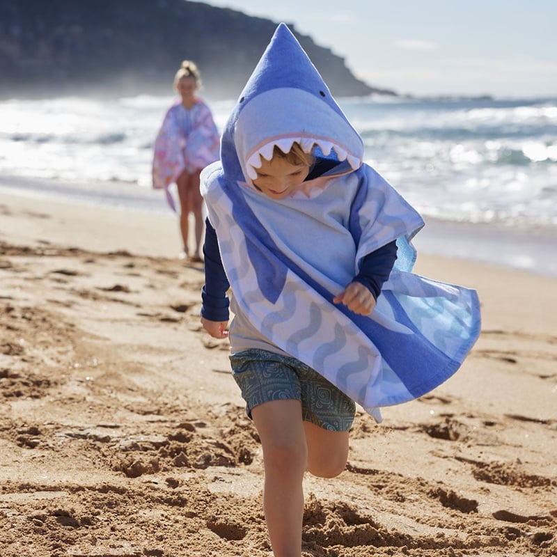 Stevie Shark Character Hooded Beach Towel