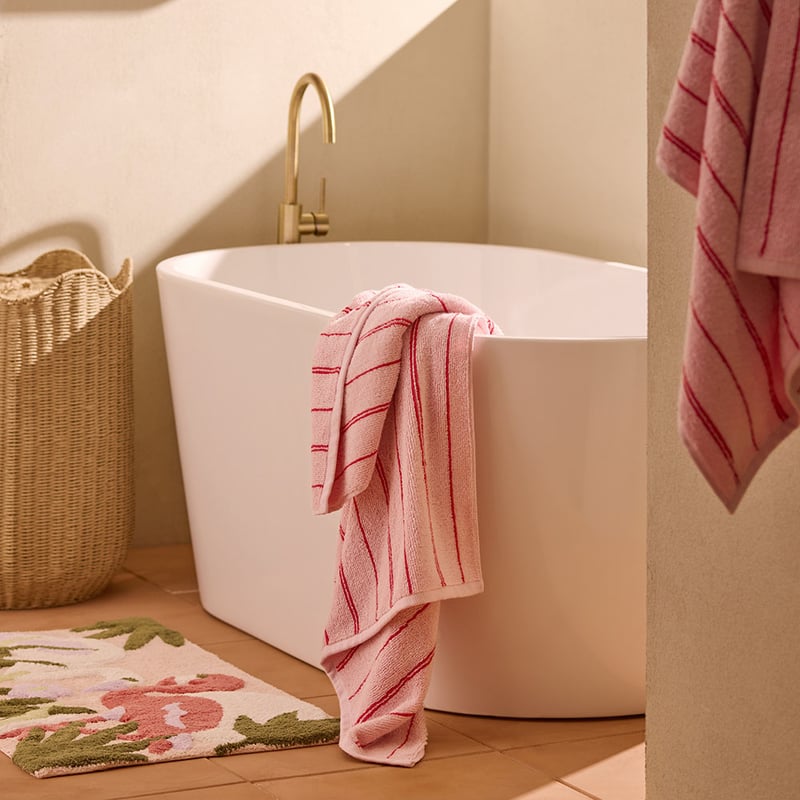 Hudson Candy Pink & Strawberry Stripe Towel Range