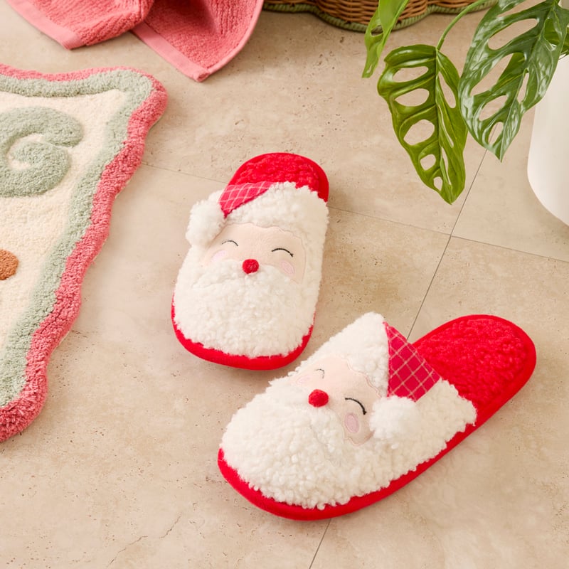 Red Christmas Santa Novelty Slippers