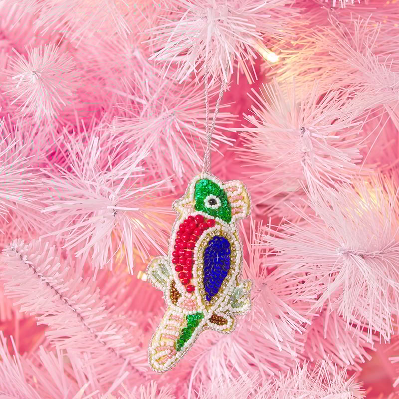 Embroidered Multi Bird Ornament