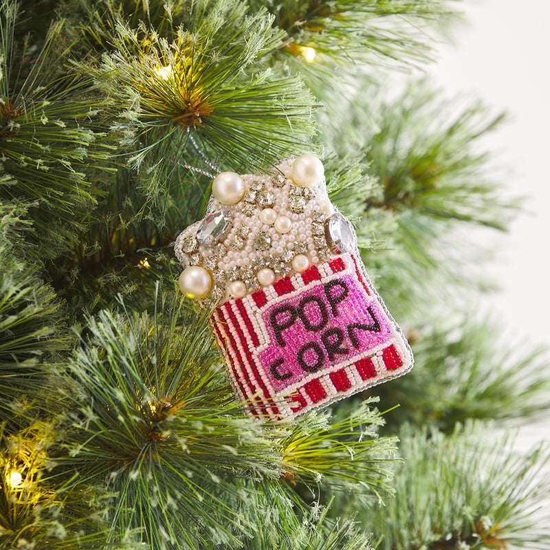 Embroidered Popcorn Ornament
