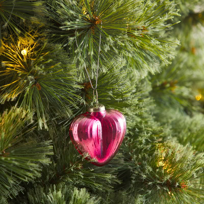 Heirloom Pink Heart Glass Ornament